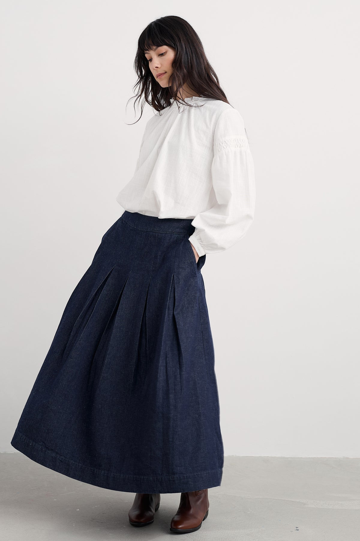 Rosewall A-line Midi Skirt